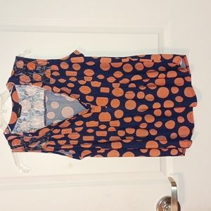 Medium Orange & Blue Polka-dot Top